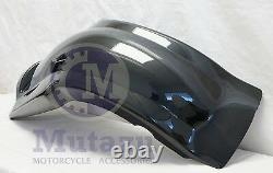 Mutazu Black Pearl Extended Stretched Fender Overlay fits Harley Touring Bagger