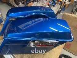 OEM Blue Factory Saddlebags Harley 1993-2013 Touring Bagger Road King Glide FLH