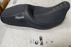 OS&D Advanblack SIK Baggers Blue Stitching Seat for'09-'23 Harley Touring