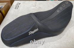 OS&D Advanblack SIK Baggers Blue Stitching Seat for'09-'23 Harley Touring