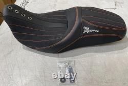 OS&D Advanblack Sik Baggers Orange Stitching Seat for'09-'23 HD Touring