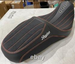 OS&D Advanblack Sik Baggers Orange Stitching Seat for'09-'23 HD Touring