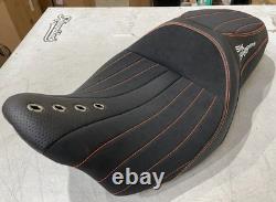 OS&D Advanblack Sik Baggers Orange Stitching Seat for'09-'23 HD Touring