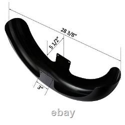 Painted Black 21 Wrap Front Fender For Harley Davidson Touring Custom Baggers