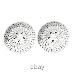 Polished 11.5 Spokes Front Brake Disc Rotor for Harley Touring Bagger 2000-2007