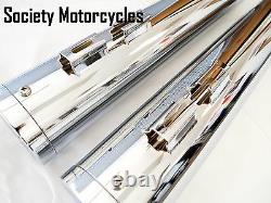 Revolver Slip-On Mufflers Exhaust Pipes HD Touring Bagger Harley Davidson Chrome