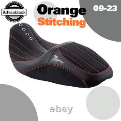 SIK Baggers Orange Stitching Seat For 2009-2023 Harley Touring by Advanblack