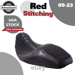 SIK Baggers Red Stitching Seat For 2009-2023 Harley Touring by Advanblack