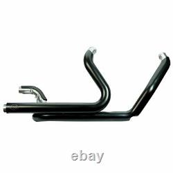 S&S Black Power-Tune True Duals Header Exhaust Pipes Harley 17-20 Touring Bagger