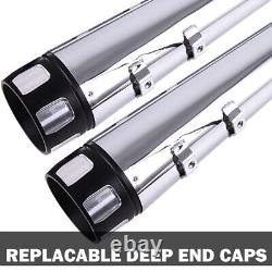 Slip On Mufflers 4 Exhaust Pipe for Harley Touring 1995-2016 Bagger Pair Chrome