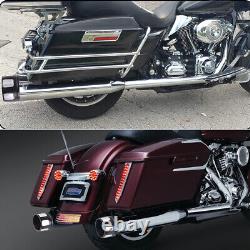 Slip On Mufflers 4 Exhaust Pipe for Harley Touring 1995-2016 Bagger Pair Chrome