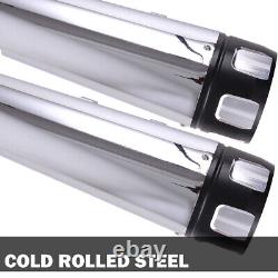 Slip On Mufflers 4 Exhaust Pipe for Harley Touring 1995-2016 Bagger Pair Chrome