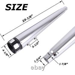 Slip On Mufflers 4 Exhaust Pipe for Harley Touring 1995-2016 Bagger Pair Chrome