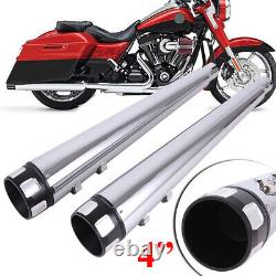 Slip On Mufflers 4 Exhaust Pipe for Harley Touring 1995-2016 Bagger Pair Chrome