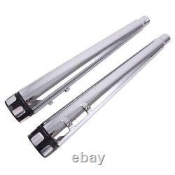 Slip On Mufflers 4 Exhaust Pipe for Harley Touring 1995-2016 Bagger Pair Chrome