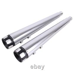 Slip On Mufflers 4 Exhaust Pipe for Harley Touring 1995-2016 Bagger Pair Chrome
