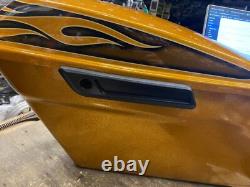 Street Glide Special Saddlebags Hard Candy Gold Flake Harley FLHX Bagger Flames