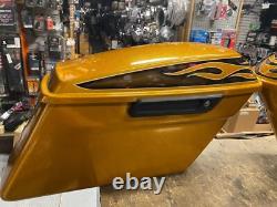 Street Glide Special Saddlebags Hard Candy Gold Flake Harley FLHX Bagger Flames
