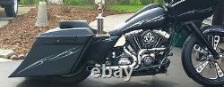 Stretched Saddlebags Down Out 6 Touring Harley Flh Bagger Overlay Fender 6.5 1