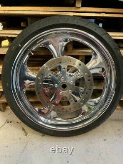 Take-off Harley Davidson Chrome Wheel, Tire & Rotors Baggers Touring CHR-350-211