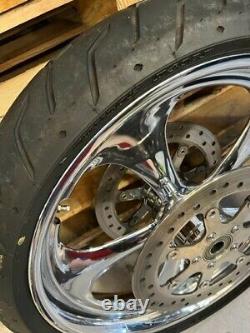 Take-off Harley Davidson Chrome Wheel, Tire & Rotors Baggers Touring CHR-350-211