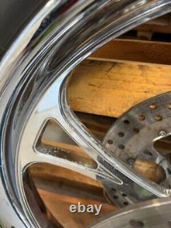Take-off Harley Davidson Chrome Wheel, Tire & Rotors Baggers Touring CH-850-211