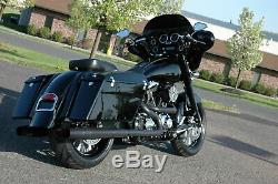 Thunderheader Black Slip On Exhaust Pipe Mufflers Pair Set Harley Touring Bagger
