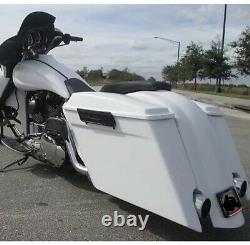 Touring Stretched Harley 6 Inch Saddlebags/Rear Overlay Fender No Lids 97-08