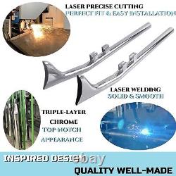 Upswept Fishtail Slip on Exhaust for Harley Davidson 95-16 Touring & Bagger