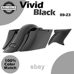 VIVID BLACK For Halrey Touring Advanblack Bagger Boss Down And Out Bagger Kit