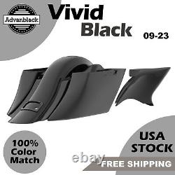 VIVID BLACK For Halrey Touring Advanblack Bagger Boss Down And Out Bagger Kit