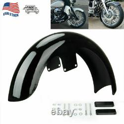 Vivid Black 21 Wrap Front Fender For Harley Davidson Touring Custom Baggers USA