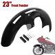 Vivid Black 23 Wrap Front Fender For Harley Touring Models Custom Baggers